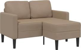 vidaXL 2 sėdimų vietų sofa su šezlongu L formos Cappuccino Brown 125cm 2 sėdimų vietų sofa miegamajam Dviejų vietų sofa 2 sėdimų vietų sofa L formos