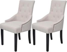 VidaXL 2 šezlongai salės kambariui Polyester Crème