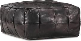 vidaXL "Bean Bag" su kojų atrama taburetė Kojos Nešiojamasis namų biuras Gyvenamasis kambarys Miegamasis Vidinis 60x60x30cm Juoda natūrali oda