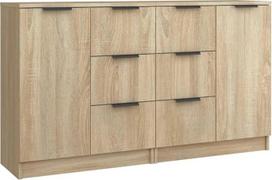 vidaXL 2 x komoda šoninė komoda šoninė spintelė universali spintelė stovinti spintelė su stalčiais durelėmis Sonoma ąžuolas 60 x 30 x 70 cm Medienos medžiaga