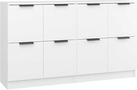 vidaXL 2 x komoda šoninė komoda šoninė spintelė universali spintelė stovinti spintelė su durelėmis balta 60 x 30 x 70 cm Medienos medžiaga