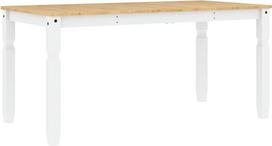 vidaXL Corona valgomojo stalas 160 x 80 x 75 cm pušies masyvo baltas