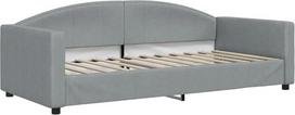 vidaXL Dienos lova, svečių lova, "2-in-1", miegamojo, svetainės, sofos lova, modernus dizainas, šviesiai pilka, 90 x 200 cm audinys