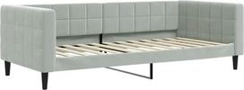 vidaXL dienos lova, svečių lova, "2-in-1", miegamojo, svetainės, sofos lova, modernus dizainas, šviesiai pilka, 90 x 200 cm, aksomas