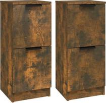 vidaXL 2 x Sideboard Komoda Daugiafunkcinė spintelė Stovinti spintelė Svetainės spinta Rūkytas ąžuolas 30 x 30 x 70 cm Medienos medžiaga