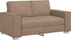 vidaXL Dviejų vietų sofa Cappuccino 160 cm, dirbtinė oda, moderni svetainė, patogi stačiakampė sofa, patvari dirbtinės odos sofa, ergonomiška poilsio sofa, elegantiški baldai miesto namams