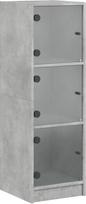 vidaXL Highboard, šoninė spintelė su stiklinėmis durelėmis, spintelė su daug vietos, spinta, komoda, aukšta spintelė, svetainė, miegamasis, betonas