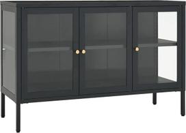 vidaXL Komoda šoninė Komoda šoninė spintelė Daugiafunkcinė spintelė Stovinti spintelė Knygų spintelė Sandėliavimo spintelė Antracitas 105 x 35 x 70 cm Plieninis stiklas