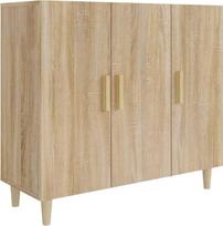vidaXL Komoda šoninė Komoda šoninė spintelė Daugiafunkcinė spintelė Stovinti spintelė Svetainės prieškambario spinta Sonoma ąžuolas 90 x 34 x 80 cm Medienos medžiaga