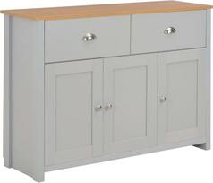 vidaXL Komoda su 2 stalčiais ir 3 durelėmis Šoninė spintelė Daugiafunkcinė spintelė Prieškambario spintelė Pilka 112 x 35 x 81 cm