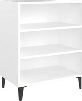 vidaXL Komoda su 3 lentynomis Knygų spinta Šoninė lentyna Komoda su stalčiais Komoda balta 57 x 35 x 70 cm Medienos medžiaga