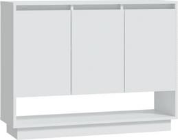 vidaXL Komoda su 3 durelėmis, komoda, šoninė spintelė, šoninė spintelė, universali spintelė, stovinti spintelė, svetainė, balta, 97 x 31 x 75 cm, medžio medžiaga