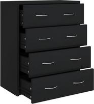 vidaXL komoda su 4 stalčiais šoninė spintelė Daugiafunkcinė spintelė Sandėliavimo spintelė Šoninė spintelė 60 x 30,5 x 71 cm Juoda