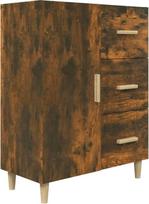 vidaXL Komoda šoninė Komoda šoninė spintelė Daugiafunkcinė spintelė Stovinti spintelė Svetainės prieškambario spinta Rūkytas ąžuolas 69,5 x 34 x 90 cm Medienos medžiaga