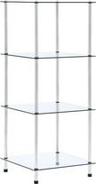 vidaXL Lentyna su 4 lentynomis Vitrina Stiklo lentyna Dekoratyvinė lentyna Kolekcionieriaus vitrina Knygų spinta Skaidri 40 x 40 x 100 cm Grūdintas stiklas