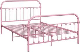 vidaXL lovos rėmas Klasikinė metalinė lova Dvigulė lova Miegamojo lovos rėmas Lamelinis rėmas Dvigulė lova Miegamojo baldai Rožinis metalas 120 x 200 cm