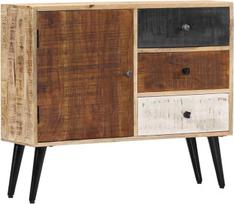 vidaXL Mango medžio masyvo šoninė spinta su 3 stalčiais ir 1 durelėmis Daugiafunkcinė komoda Šoninė spinta 88 x 30 x 73 cm