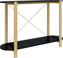 vidaXL Konsolinis staliukas Šoninis staliukas Prieškambario staliukas Svetainės staliukas Sofos staliukas Sandėliavimo erdvė Juoda 110 x 38 x 75 cm Medienos medžiaga