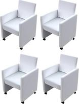 VidaXL Salės šezlongas 4 vnt Cuir artificiel Blanc