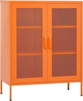 vidaXL Sandėliavimo spinta Sideboard Komoda Plieninė spinta Šoninė spinta Daugiafunkcinė spinta Knygų spinta Stovinti spinta Oranžinė 80 x 35 x 101,5 cm Plienas