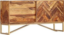 vidaXL Šešamo medžio masyvo komoda su 3 stalčiais ir 1 durelėmis Komoda Komoda su stalčiais Šoninė spintelė Daugiafunkcinė spintelė Palisandras 118 x 30 x 60 cm