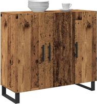 vidaXL Sideboard 3 durų medinė spintelė 90 x 34 x 80 cm Tvirtas kaimiškas dizainas puikiai tinka valgomajam, svetainei, bufetui ar konsolei, vidaus baldai su metaliniais akcentais