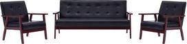 vidaXL Sofos komplektas 3 dalių sofos kėdė sofos sėdynės baldai svetainės sofa minkšta sofa odinė sofa sofa sofos baldai juoda dirbtinė oda
