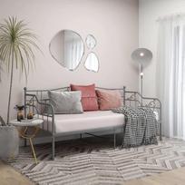 vidaXL Sofos lovos rėmas Dienos lova Metalinė lova Viengulė lova Sofa lova Svečių lova Sofa kušetė Jaunimo lova Pilka metalinė 90 x 200 cm