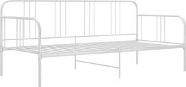 vidaXL Sofos lovos rėmas Dienos lova Metalinė lova Viengulė lova Svečių lova Sofa sofa Jaunimo lova Balta metalinė 90 x 200 cm