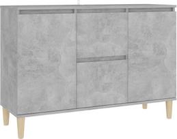 vidaXL šoninė spinta 2 stalčiai 2 durys Šoninė spinta Daugiafunkcinė spintelė Šoninė spintelė Betoninė pilka 101 x 35 x 70 cm Medienos medžiaga