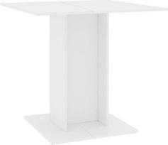 vidaXL valgomojo stalas Virtuvės stalas Valgomojo stalas Stalas Kolonų stalas Restoranas Valgomasis kambarys Virtuvė Svetainė Balta 80 x 80 x 75 cm Medienos medžiaga