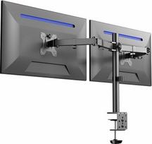 VIVO Dual-Monitor-Schreibtischhalterung, Hochleistungs-Vollverstellbarer Ständer, Passend für 2 LCD-LED-Bildschirme bis zu 32 Zoll und je 10 kg, Schwarz, STAND-V032