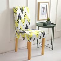 Wasserdichte Stuhlhussen für Esszimmer, 2er-Set, Jacquard, dehnbar, Küchenstuhlhussen für Parson-Stühle, elastisch, waschbar (2 Stück, CFdt-6)
