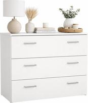 WELL HOME MOBILIARIO & DECORACIÓN Duero komoda su 3 stalčiais, balta, 74,1 x 35,95 x 69,9 cm
