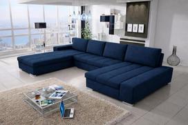 Wohnideebilder Verona 09 kampinė U formos sofa 387 cm pločio aksomo medžiaga su miego funkcija ir lovos dėže Krono 09 kairė
