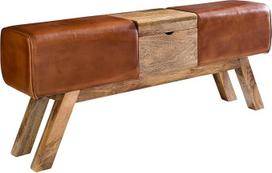 WOHNLING Dizaino suoliukas rudas Sandėliavimo dėžė 120 x 29 x 53 cm Komoda | Kėdė Spintos suoliukas Kėdė