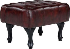 Woodkings® Chesterfield Pittsfield taburetė Tikra oda Antikvariniai raudoni minkšti baldai Dizainas Taburetė Pavasario šerdis Unikalus vyrų kambarys Anglų odos stiliaus taburetė