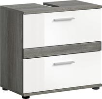 xonox.home - "Blake Vanity Unit" 60 x 57 x 34 cm dūmų sidabro ir balto blizgesio spalvos - grindų spintelė Vonios kambario baldai - gražus, akį traukiantis ir laikui nepavaldus dizainas
