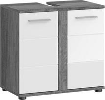 xonox.home - Blake Vanity Unit 60 x 57 x 34 cm, dūmų sidabro ir balto blizgesio spalvos - vonios kambario baldai Vonios spintelė - modernus stilius ir lengvai prižiūrimi paviršiai