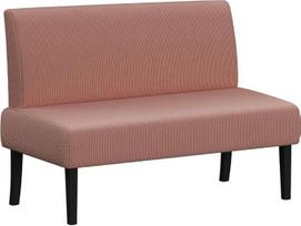 Yaheetech Virtuvės sofa 2-vietis suolas Minkšta sofa, pagaminta iš velvetinio audinio Dvigulė sofa be porankių Audinys Sofa Lounge Sofa gyvenamajam kambariui / prieškambariui / biurui Rausva