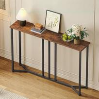 YITAHOME Siauras konsolinis staliukas, 20 x 100 x 80 cm, juodos spalvos konsolinis staliukas, 20 cm gylio, aukštas šoninis staliukas, prieškambario staliukas, siauras sofos staliukas prieškambaryje, svetainėje, miegamajame