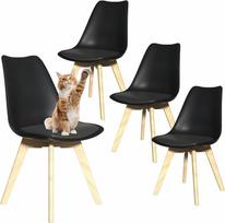 YLGJ&TIDY Valgomojo kėdės, 4 vnt., ergonomiškos minkštos kėdės, modernios virtuvės kėdės, tvirtos ir patogios valgomojo kėdės svetainei, virtuvei, restoranui (juodos spalvos, 4 vnt.)