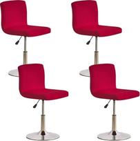 YOPOIY Slipcovers rinkinys iš 2 4 6 Stretch kėdės Slipcover su nuimamu nugaros kėdės dangteliu Elastinga bazė gyvenamajame kambaryje - Raudonas rinkinys iš 4