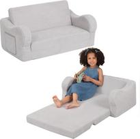 Ypač plati mažylių kėdė, 2 in 1 mažylių sofa-lova, išskleidžiama vaikiška sofa-lova berniukams ir mergaitėms, pilka