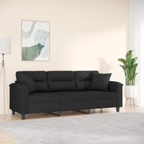 ZEYUAN 3200980 3-vietė sofa su pagalvėle, juoda, 180 cm, mikropluošto audinys, poilsio sofa, sofos ir kušetės, poilsio sofa, sofa svetainei, sofa su - 3200980