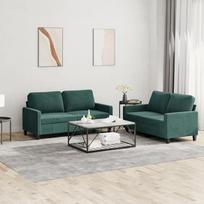 ZEYUAN 3201498 2 dalių sofos komplektas su pagalvėlėmis, tamsiai žalias aksomas, poilsio sofa, sofos ir kušetės, poilsio sofa, sofa svetainei, 3201498