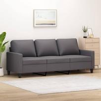 ZEYUAN 3 vietų sofa pilka 180 cm, dirbtinė oda, sofos ir sofos, sofa svetainei, sofa paauglių kambariui, relaksacinė sofa, sofa miegamajam, minkšta sofa 359144