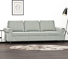 ZEYUAN 359539 3 vietų sofa, šviesiai pilka, 180 cm, aksomas, svetainės sofa, sofos ir kušetės, poilsio sofa, svetainės sofa