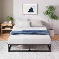 ZINUS Joseph 25 cm Metalinio rėmo lova | Lentynų rėmas | Medinės lentjuostės | Po lova esanti talpykla | 100 x 200 cm | Juoda