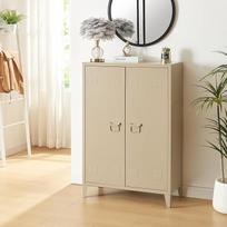 [en.casa] "Oripää" metalinė spinta Svetainės spinta 110 x 75 x 33 cm Dokumentų spinta Dirbtuvių spinta su 2 durimis ir 2 reguliuojamo aukščio lentynomis Kupranugario spalva